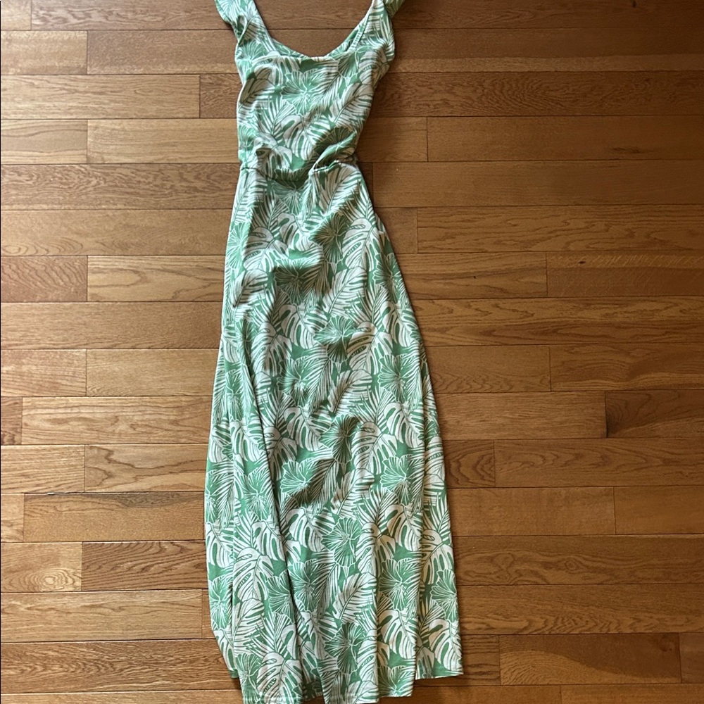 Pact Organic Fit & Flare Open Back Maxi Dress